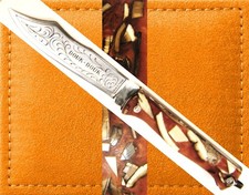 * UNIQUE COUTEAU PLIANT RÉGIONAL * MATIÈRE FOSSILE * LAME CARBONE * FRANCE *