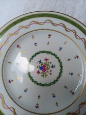 Assiette plate porcelaine de Limoges Haviland  Vieux Paris vert 25 cm