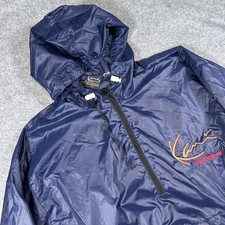 Vintage Karl Kani Jeans Jacket Mens XL Hooded Pullover Anorak Windbreaker 90s