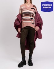 RRP€660 MAISON FLANEUR Jumper IT42 US6 UK10 M Alpaca & Wool Blend Striped Fringe