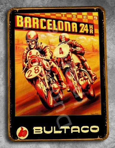 Plaque métal vintage bultaco - métal,