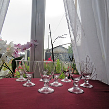 8 Daum Crystal Wine or Port Glasses Orval Model