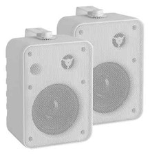 Paire Enceintes HiFi 2 Voies Haut Parleur 10W Montage au Mur ou Plafond Blanc