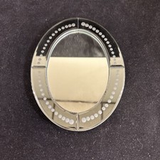 IKEA Berlevag Vanity or Tabletop Oval Mirror Black Dot Design 8"×6"