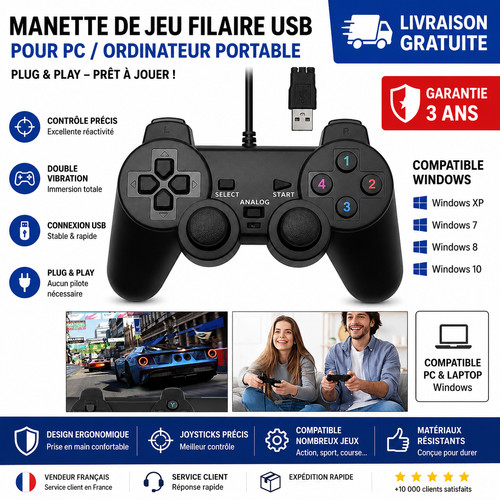Manette usb filaire - usb,