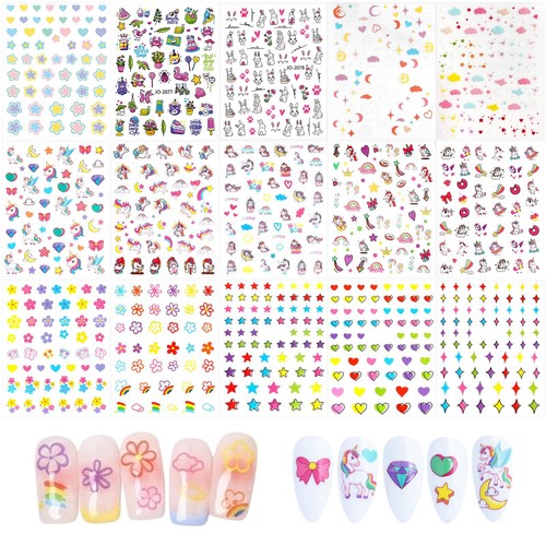 Feuilles stickers ongles - 15,