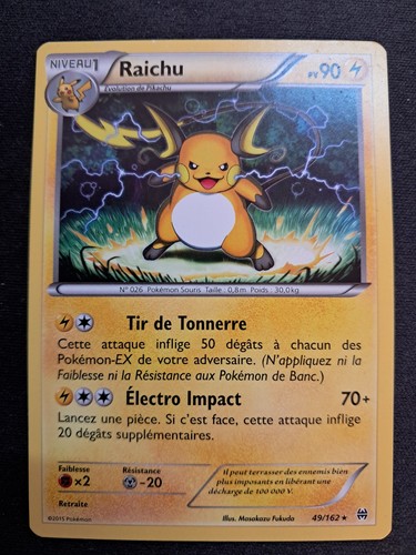 Carte pokemon raichu 162 - pokemon, 49/162