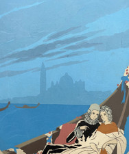 Venise Couple Gondole POCHOIR