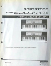 Yamaha PSR-E203 YPT-200 Keyboard Original Overall Circuit Diagram / Schematics 
