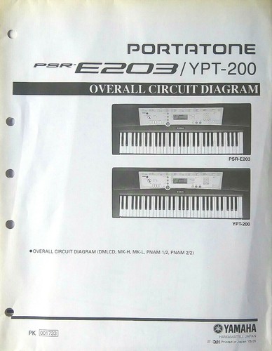 Yamaha psr e203 ypt - yamaha, ypt-200