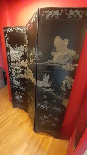 Paravent chinois ancien 19e - paravent,