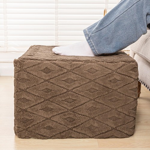 Fluffy square ottoman pouf - fluffy,