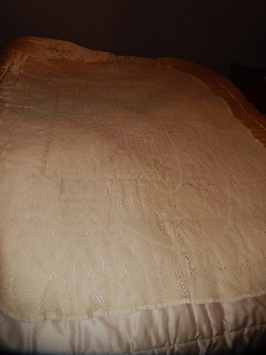 Ancienne nappe ovale - ancienne, ajourÉe