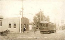 1910 Postcard Morton Illinois IL Interurban Depot TROLLEY TRAM Real Photo