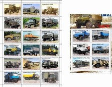 Stamp sheet+block Ural Trucks Automobiles 2019 Abkhazia issue