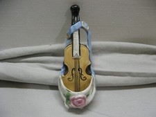 Very nice antique porcelain benitier violin decor circa 1930