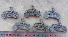 6 Antique SOLDIERS ON MOTORCYCLES Lead