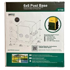 Ozco 51708 Ironwood 6x6 Post Base Bracket Kit Outdoor Pergola Deck Hardware New