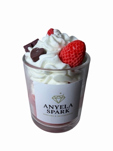 Bougie gourmande fraise - fraise, &