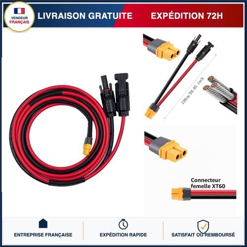 Câble solaire xt60 10awg - câble,