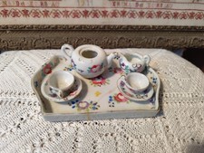 Dinette miniature porcelaine ancienne, Idéale Decor Bleuette