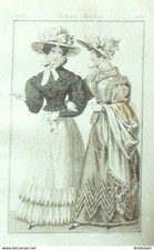 1825 Parisian Costume Engraving #2361 (Eau forte) Perkale Dresses Lace Petticoat
