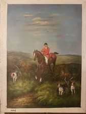 Cadre Peint À La Main Huile Sur Toile Chasse Animaux Peinture 50X70 CM