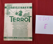 N°18805 E  /  TERROT 125 ETP-100 cc M349   notice d'entretien d'origine