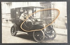 Car photo card, old car driver master coat fur