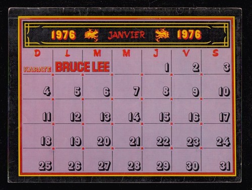 Calendrier bruce lee - lee, 1976