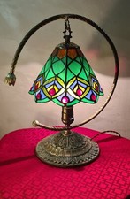 lampe bronze et laiton abat