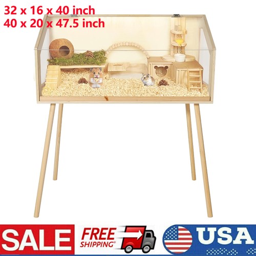 Wood hamster cage with - wood,