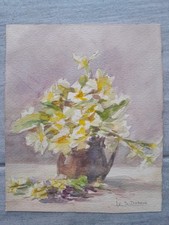 dessin ancien signé aquarelle