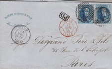 1859 Belgique - n° 11 A 20 %. Roi Léopold Ier - Lettre avec deux exemplaires d
