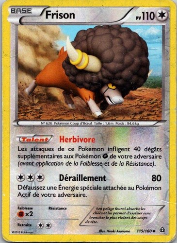 Carte pokémon frison 119 - carte, 119/160