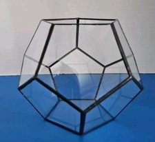 Vintage Geometric Glass Terrarium  7”