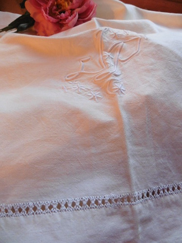 Ancien drap metis creme - drap,