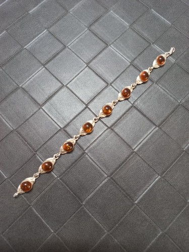 Bracelet argent ambre - argent,