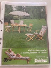 Vintage 1982 Clairitex Wood Garden Salon Press Advertising
