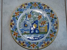 Rare Antique 18th Century Delft Decor Earthenware Plate