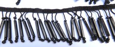 French Napoleon III JET PEARL EMBROIDERY BRAID - 100 cm x 5 cm