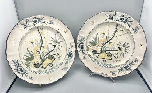 Paire assiettes faïence