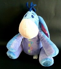 Y5. DOUDOU PELUCHE DISNEY STORE ANE BOURRIQUET MAUVE BLEU ROSE GRELOT NEUF*