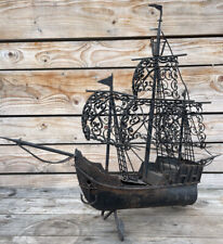 Vintage 1950s Spanish Galleon Caravelle Wrought Iron Boat