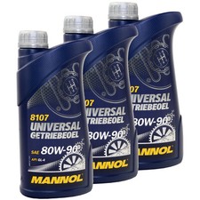 3x 1 Litre Quad Transmission Mannol Boite de Vitesse Universel Api Gi 4 80W-90