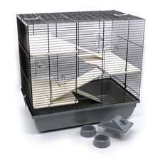 Cage à Rongeur Petits Animaux Rex III Inclus Accessoire Gris 60x36x54 CM Souris