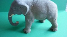 ANCIEN SANTON DE CRECHE, DEVINEAU ELEPHANT FLOQUE,  -L 14cm x H 10cm x  lar5,5cm