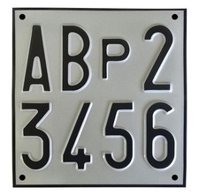 ALUMINUM EMBOSSED TEST CAR LICENSE PLATE ART. 102 D.LGS 285/921