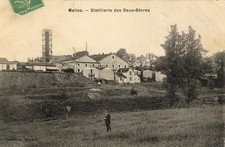 Old postcard 79 POITOU approx. Niort MELLE Distillerie des DEUX-SEVRES. Written 1908 Animated