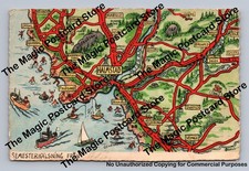 Vintage Sweden Map Postcard